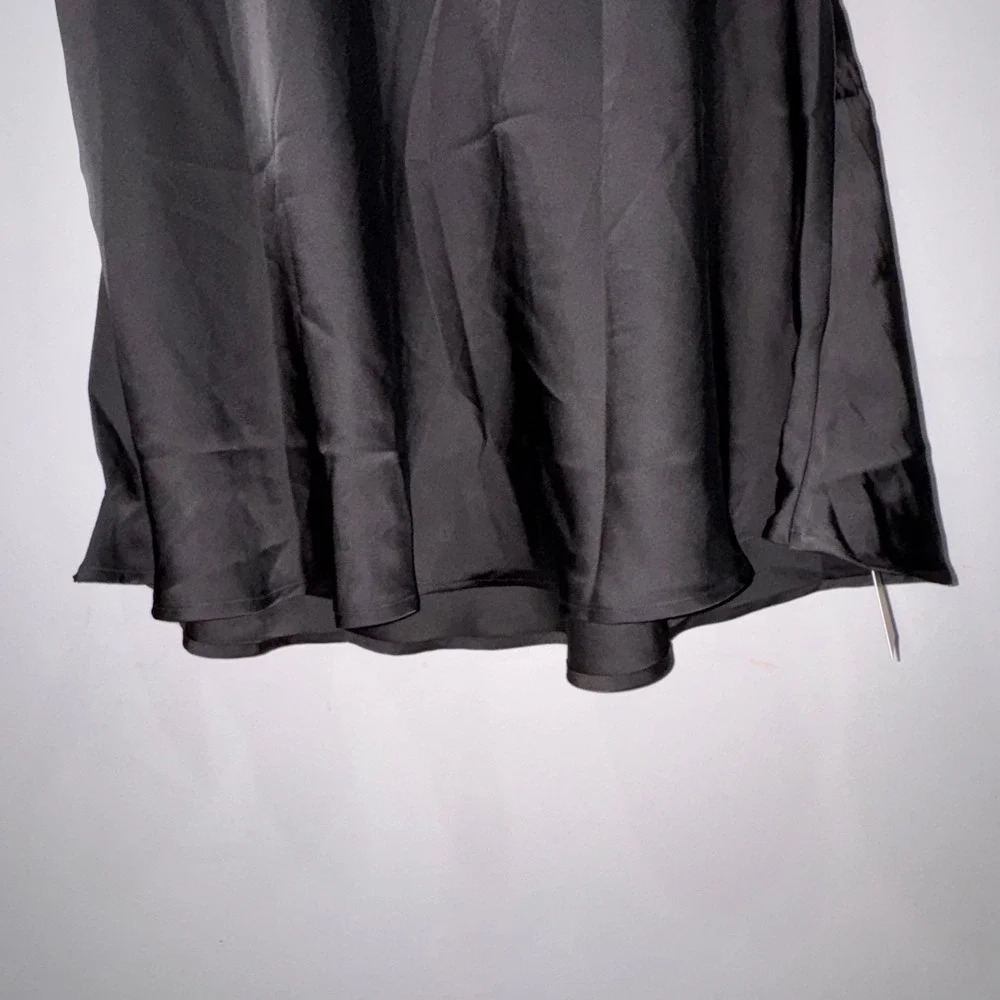 Cupshe Satin Midi Skirt Womens Medium Black NEW A02B4K009AA Silky Slip Skirt